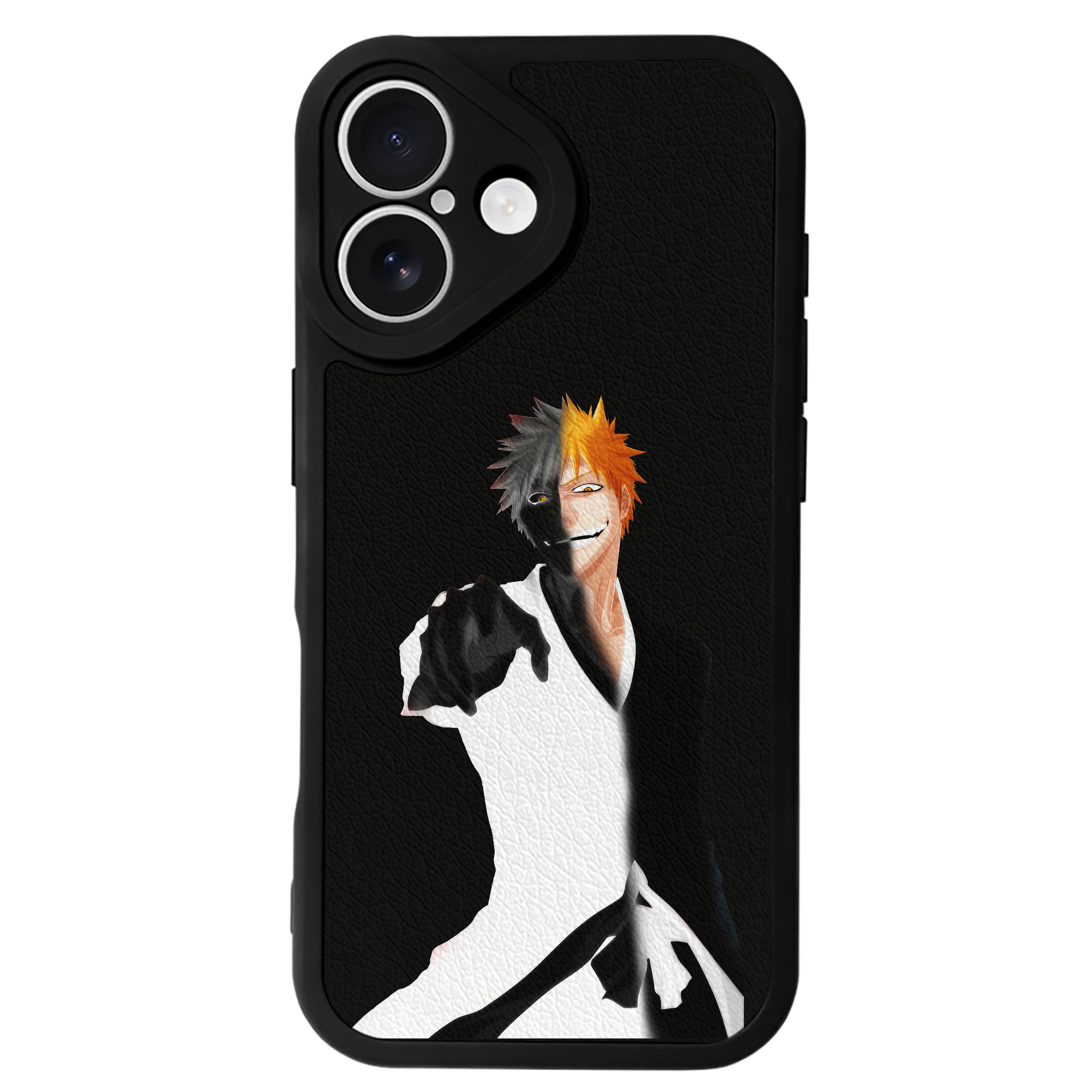ブリーチ 黒崎一護（くろさき いちご）BLEACH Kurosaki Ichigo 【iPhone 16シリーズ対応】シリコンスマホケース（レザー調） 材質：シリコン